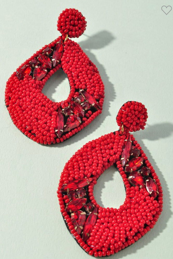 Be Beautiful Statement Earrings | Red - Fabuluxe Boutique